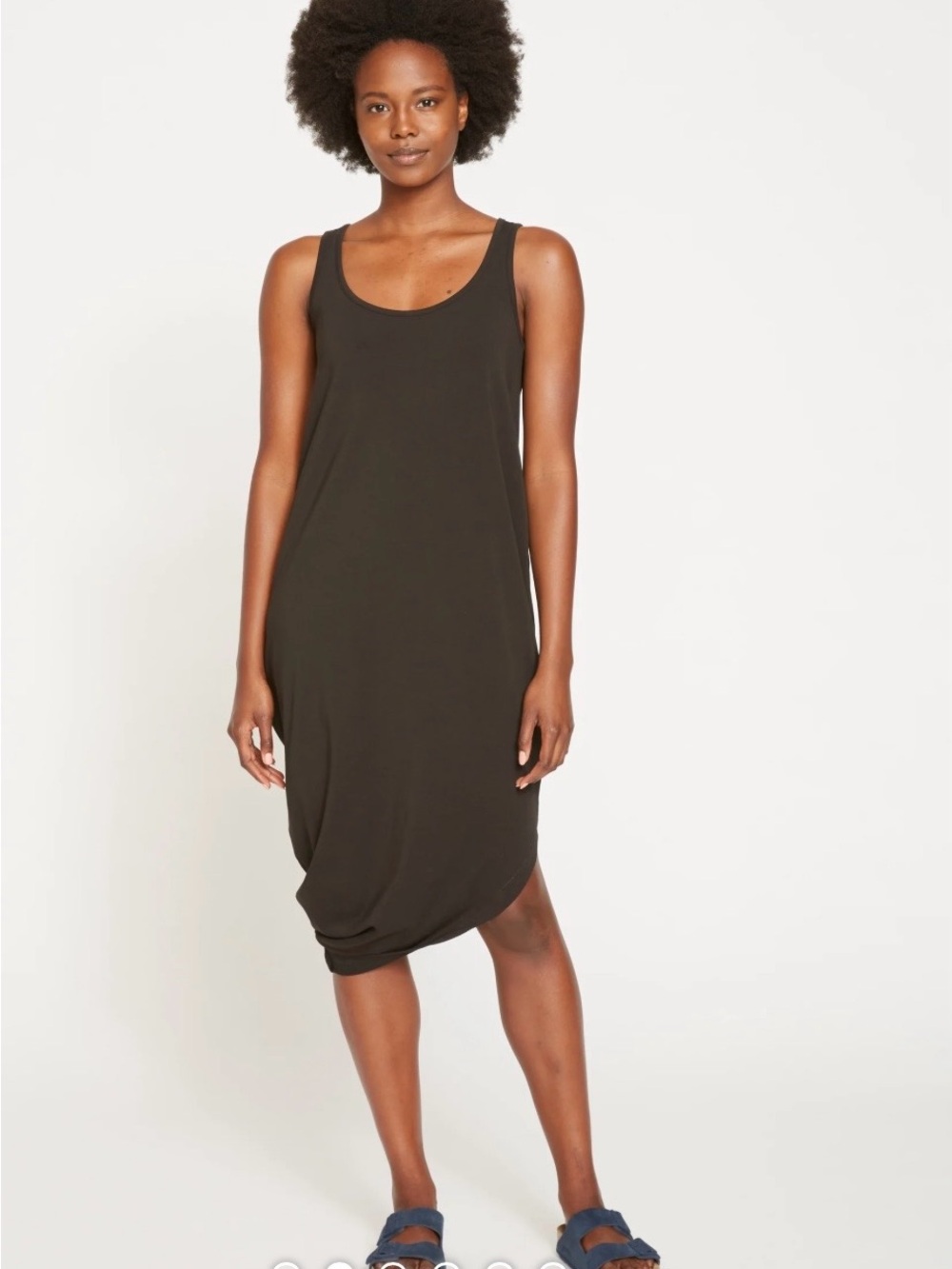 Universal Standard Geneva Black Sleeveless Scoop Midi Tank Dress 3XS (2-4)